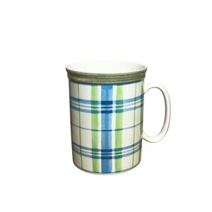 Lenox Southern Gatherings Collection Discontinue Stoneware Blue green plaid Mug